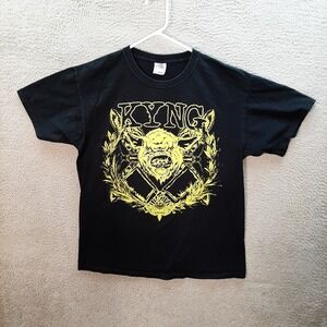 KYNG Shirt Adult Large Black Graphic Band Tee Hard Rock Stoner Metal Music Biker